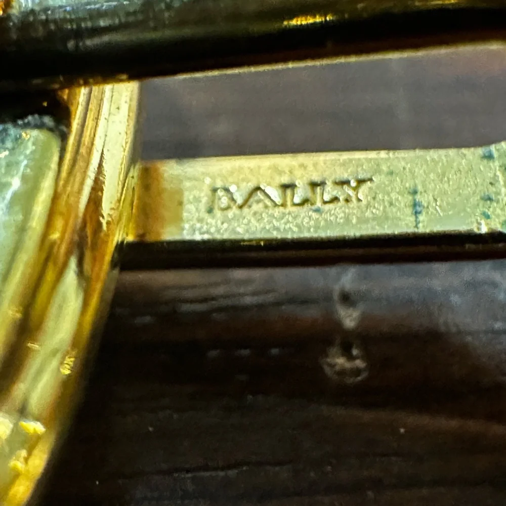 Vintage Bally Gold-Plated Logo Cufflinks – Made in Germany